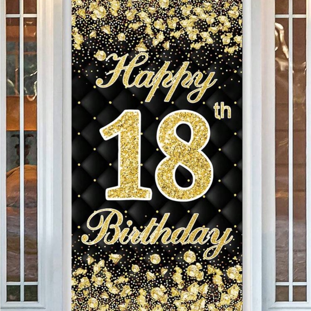 🖤💛 Elegant Gold and Black 18th Birthday Party Decorations